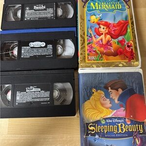 Disney VHS Set - Black, Red, and Blue